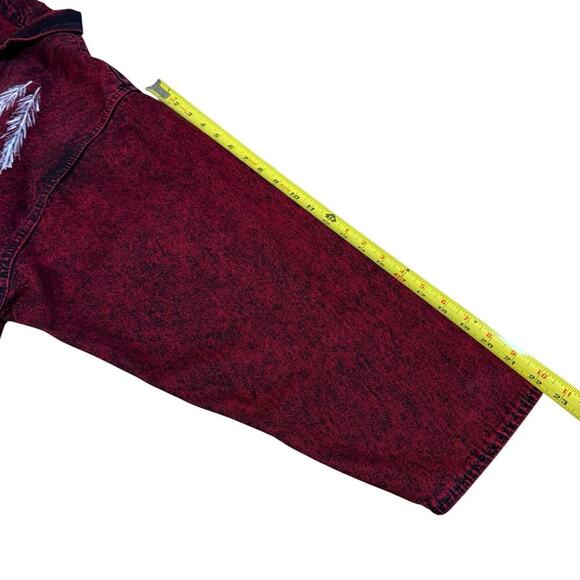 Vtg 80s Hand Painted J Akin Native American Acid Wash Coat Southwest Americana - Picture 11 of 12